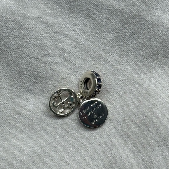 Glittering Infinity Hearts and Stars Dangle Pandora Charm - Picture 5 of 6
